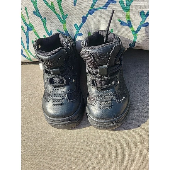 Timberland Black Baby Combat Boots - Size 4C Leather - Picture 3 of 10